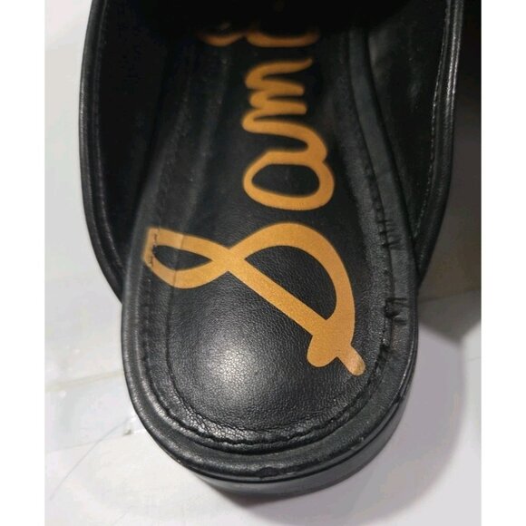 Sam Edelman Paris Mule Size 10M Leather Black Tasseled Loafer Flats Minimalist - Picture 6 of 8